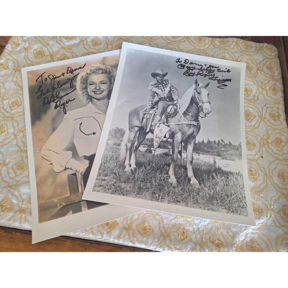 Roy Rogers & Dale Evans Autographed 8x10 B&W Photo Hollywood TV Stars Vintage - Picture 6 of 7